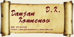 Damjan Komnenov vizit kartica